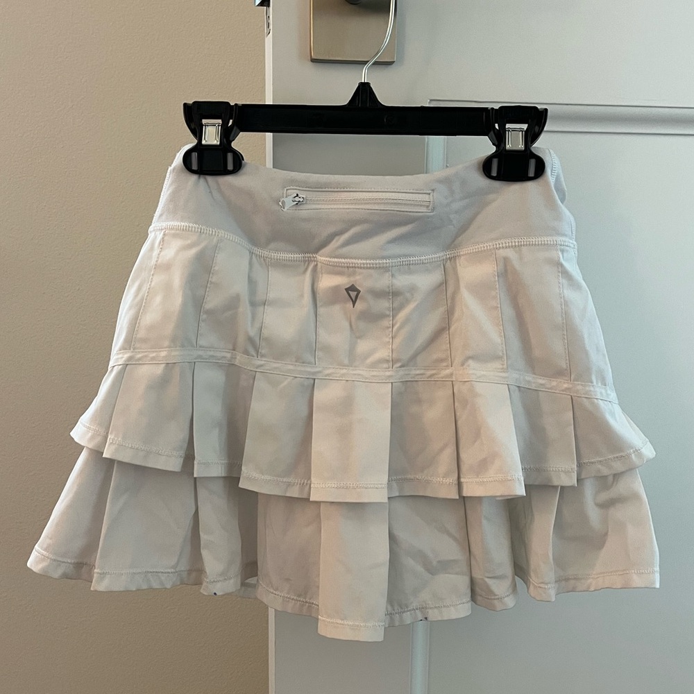 Ivivva by Lululemon Set The Pace Pleated Skirt in White